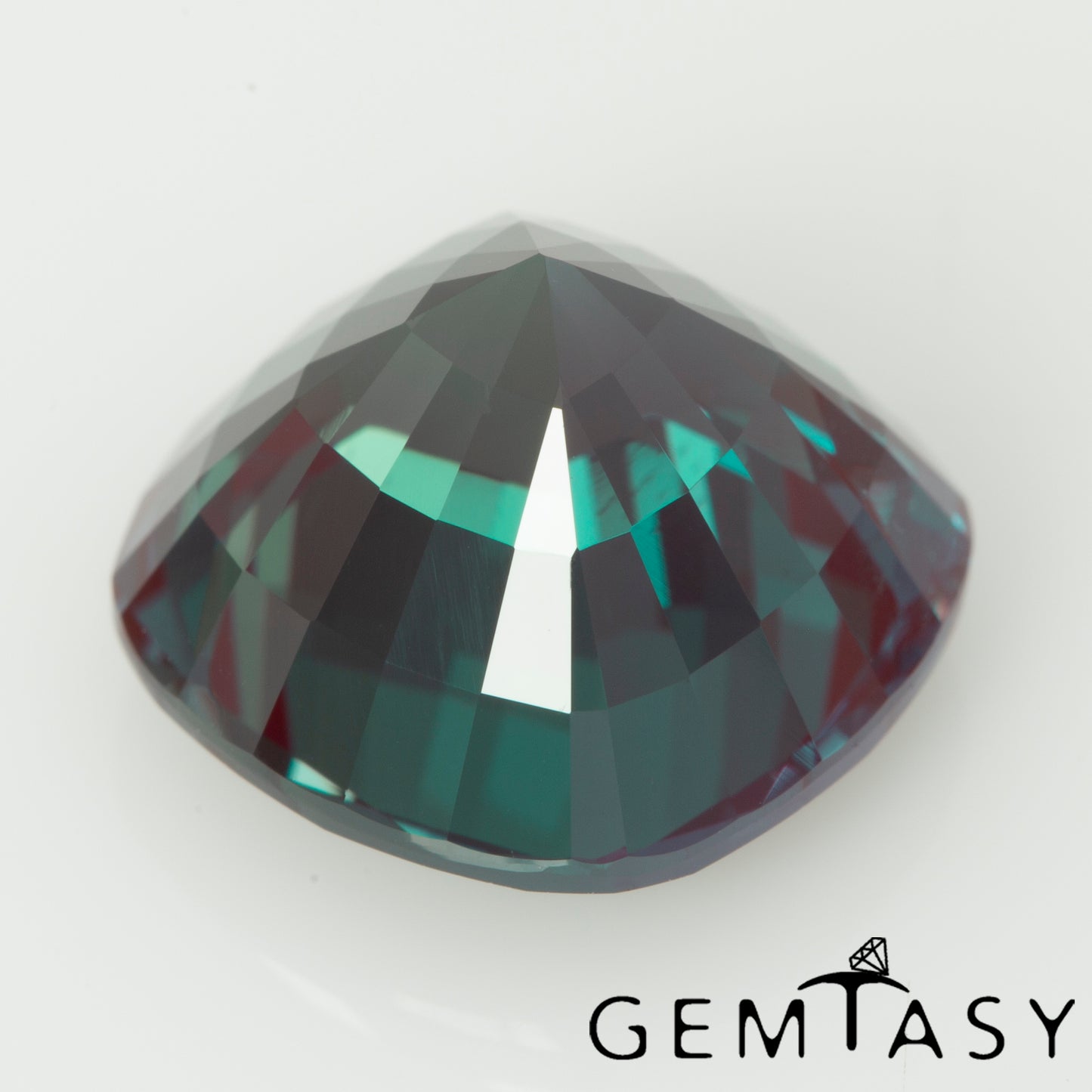 Piedra tallada - Alejandrita Czochralski (Extraída) cultivada en laboratorio, facetada Cojín 11x11mm 7,22-7,30 ct