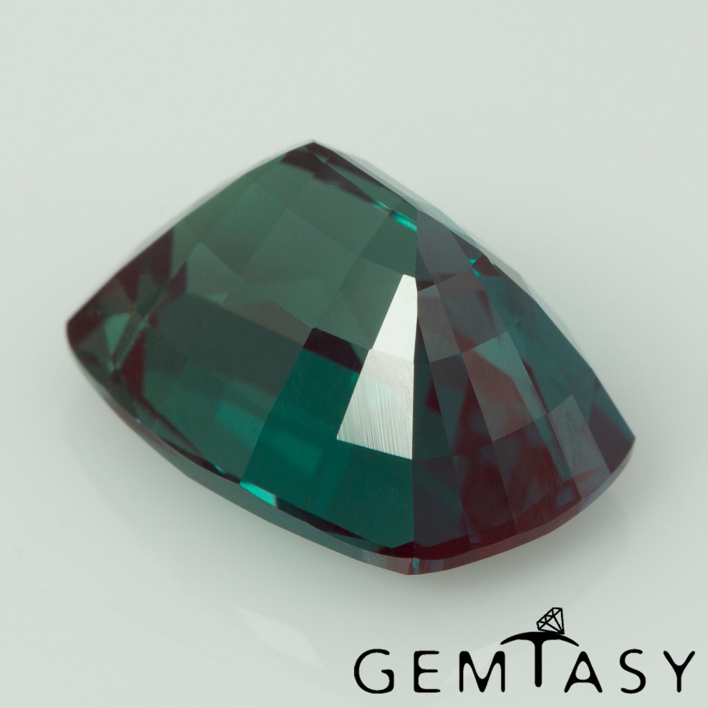 Piedra tallada - Alejandrita Czochralski (Extraída) cultivada en laboratorio, facetada Cojín 14x10mm 7,48-8,24 ct