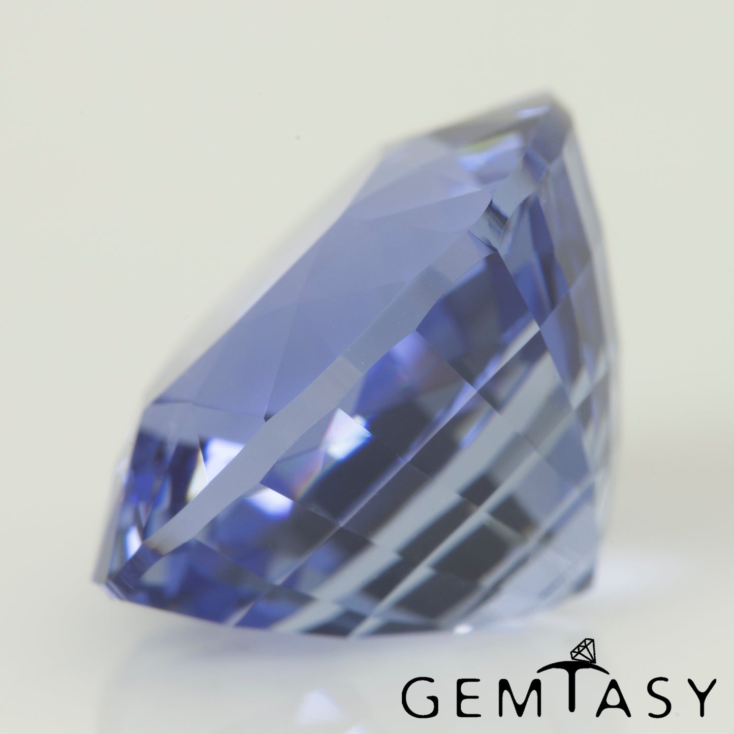 Cut stone - Sapphire Cornflower Blue Czochralski (Pulled) lab grown, facet Cushion 14x14mm 17.14-20.58ct