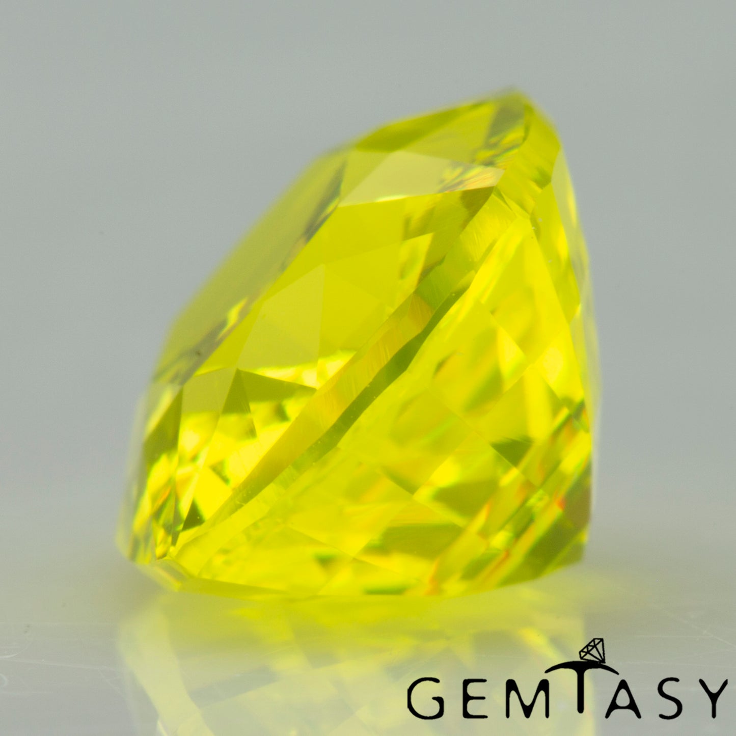 Pierre taillée - GAGG Jaune fluo Czochralski (Tiré) cultivé en laboratoire, facette Coussin 10x8mm 6,83-7,65ct
