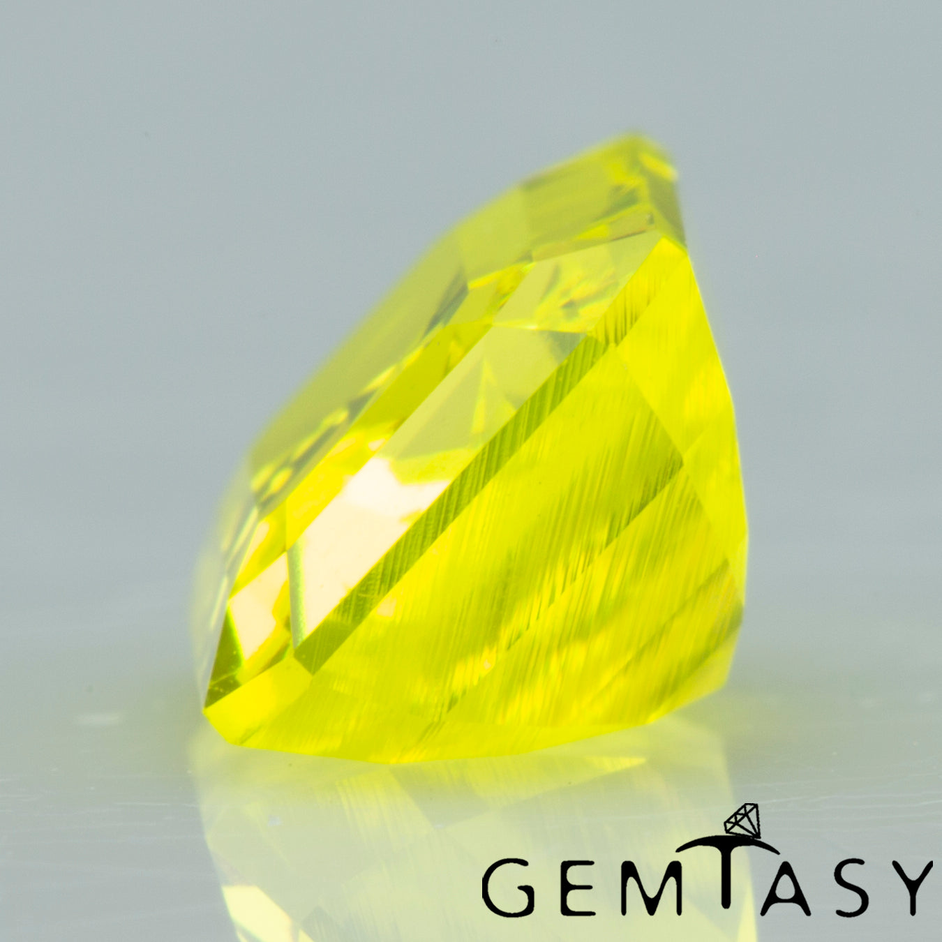Cut stone - GAGG Yellow neon Czochralski (Pulled) lab grown, facet Octagon 8x6mm 3.29-3.70ct