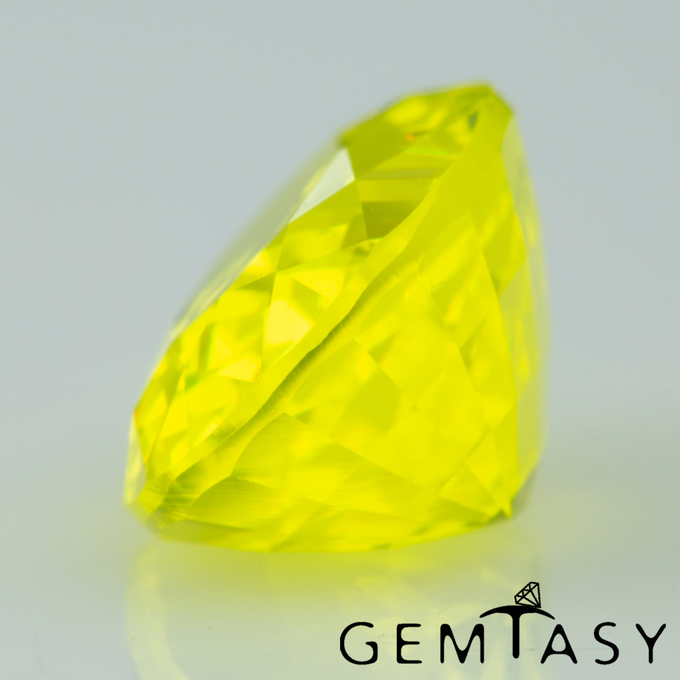Piedra tallada - GAGG Amarillo neón Czochralski (Extraído) cultivado en laboratorio, facetado Ovalada 11x8mm 7,28-7,91ct