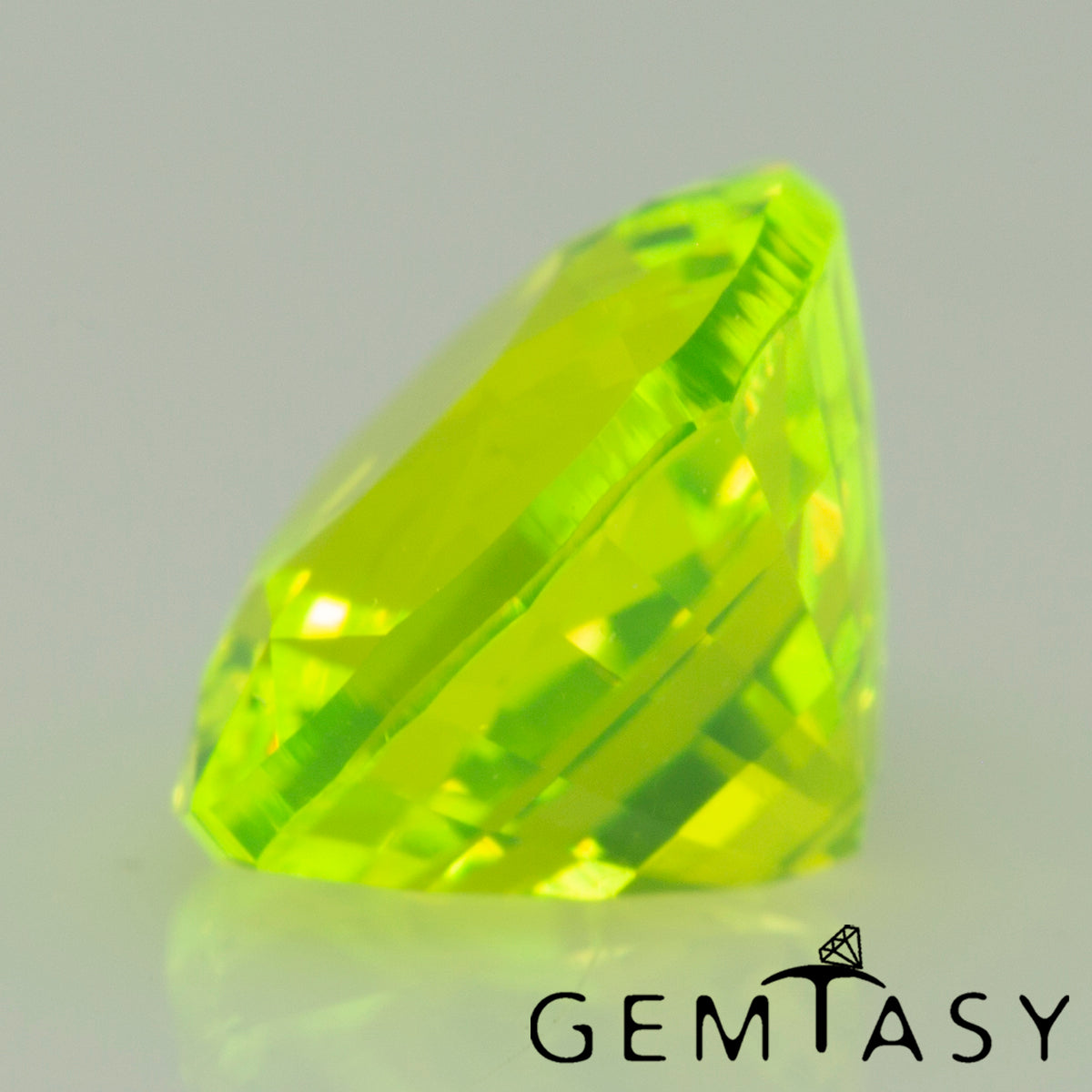 Cut stone - LuAG Yellow neon Czochralski (Pulled) lab grown, facet Cushion 6x6mm 1.98-2.42ct