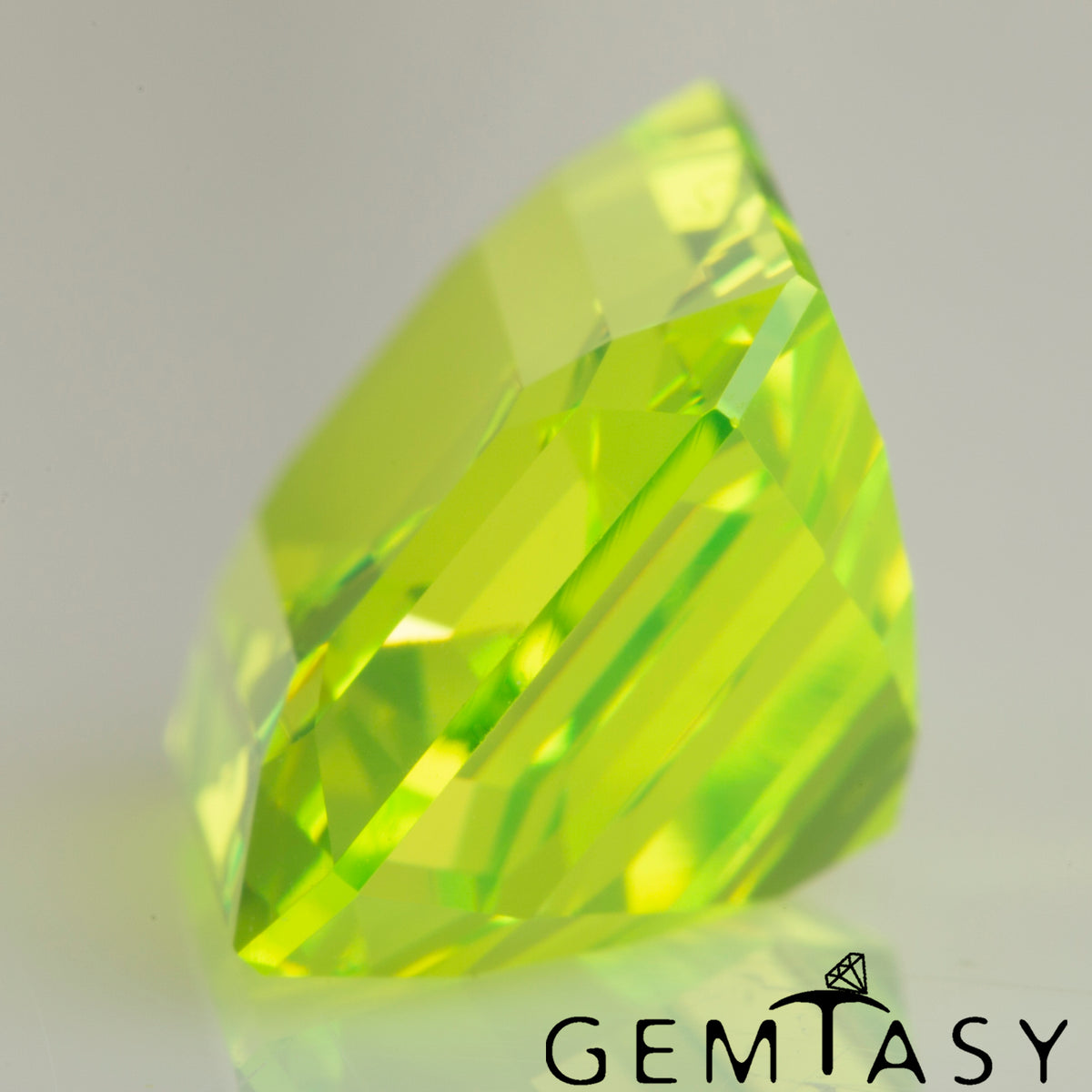 Cut stone - LuAG Yellow neon Czochralski (Pulled) lab grown, facet Octagon 12x10mm 13.95-14.54ct
