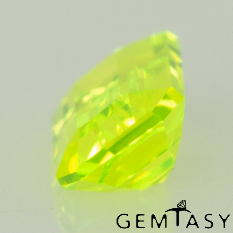Cut stone - LuAG Yellow neon Czochralski (Pulled) lab grown, facet Octagon 5x3mm 0.58-0.79ct