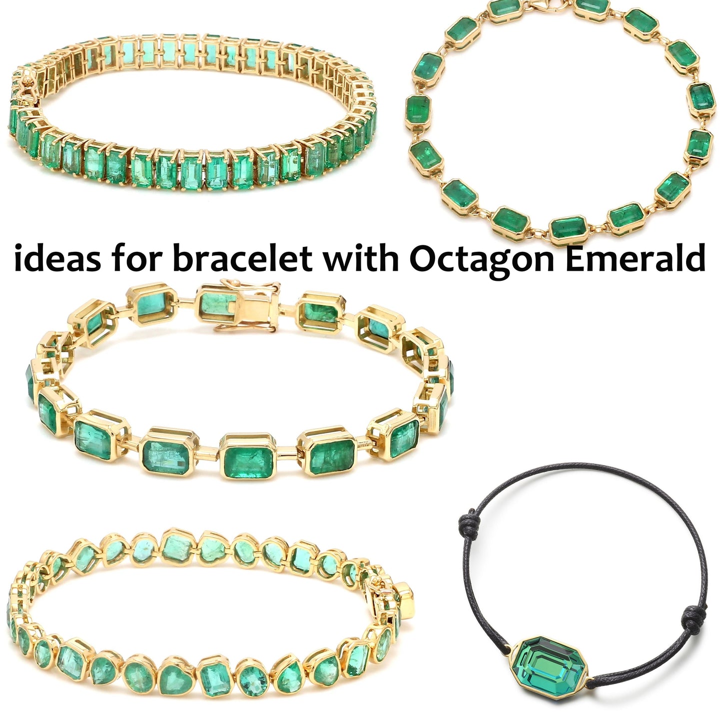 Pierre taillée - Émeraude colombienne hydrothermale cultivée en laboratoire, facette Octogone 5x5mm 0,60ct