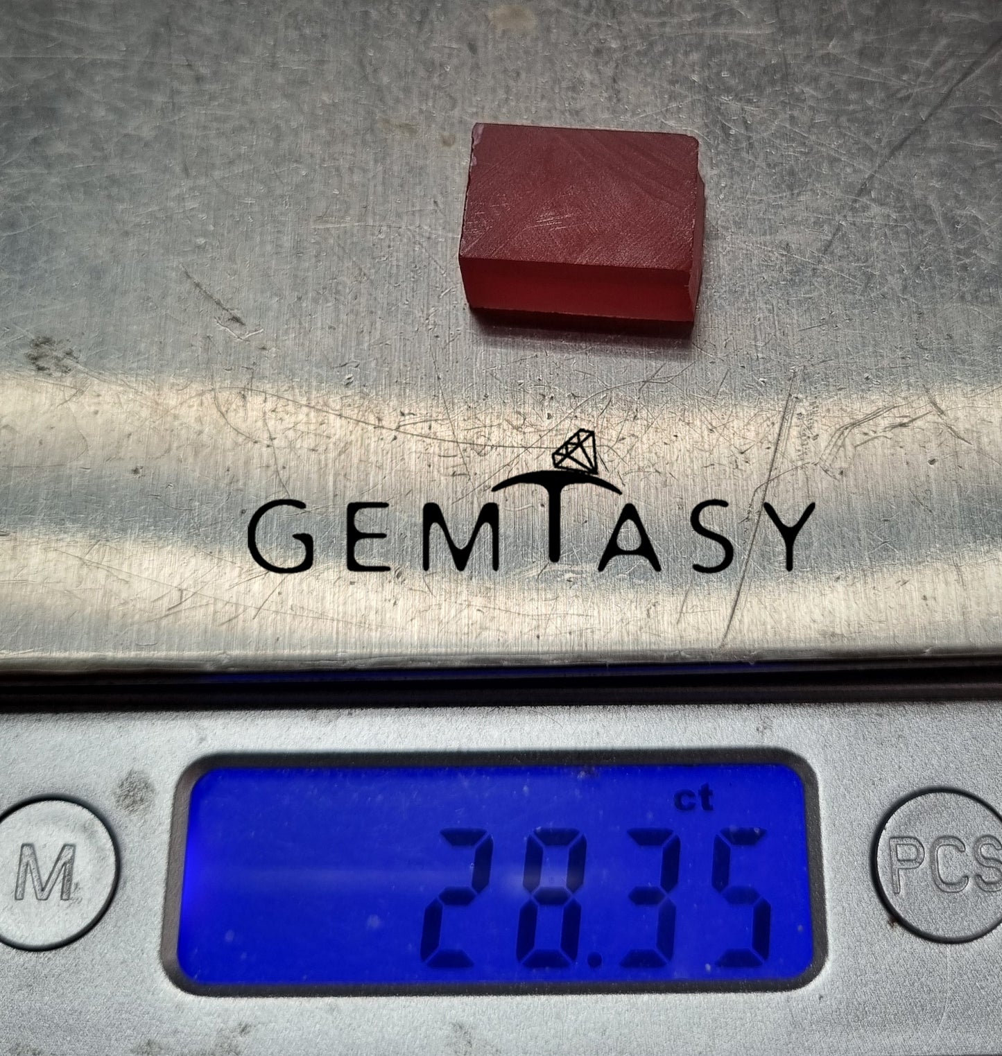 Rough stone for faceting - Sapphire Padparadscha Czochralski (Pulled) lab grown 25-29ct