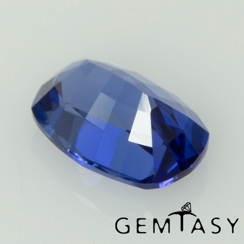 Piedra tallada - Zafiro Azul Real Czochralski (Extraído) cultivado en laboratorio, facetado Cojín 6x4mm 0,62-0,78ct