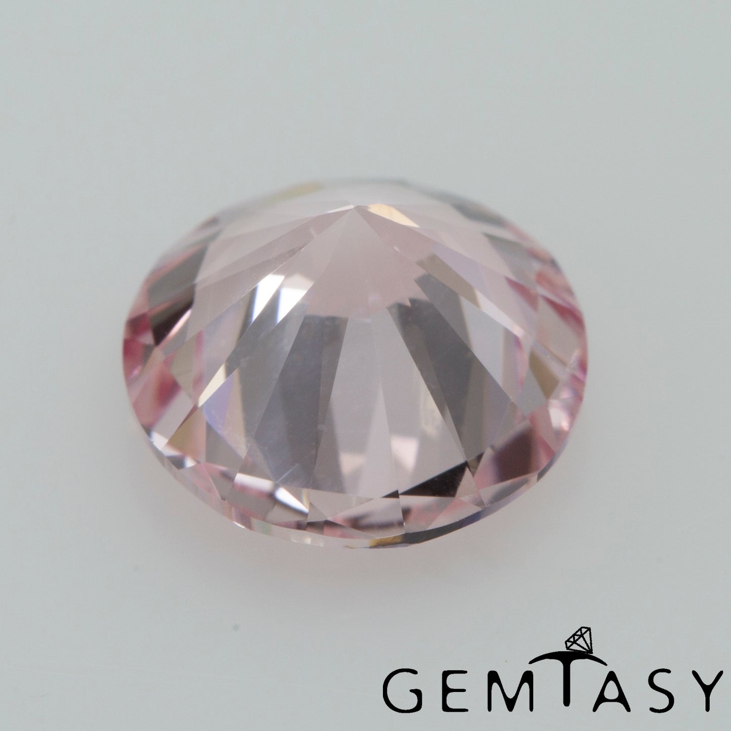 Piedra tallada - Zafiro Rosa Czochralski (Extraído) cultivado en laboratorio, facetado Redondo 8mm 2.34ct