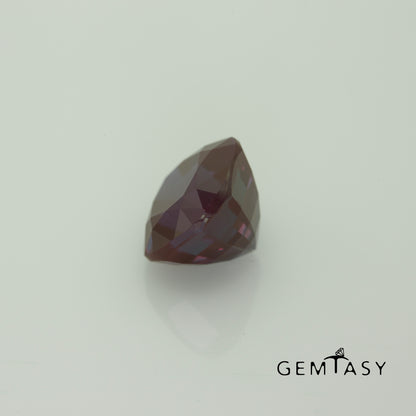 Cut stone - Alexandrite Czochralski (Pulled) lab grown, facet Cushion 9x9mm 5.20ct