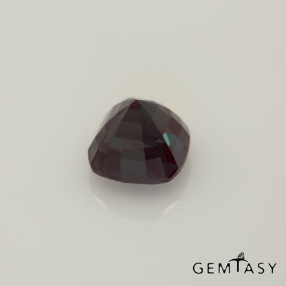 Cut stone - Alexandrite Czochralski (Pulled) lab grown, facet Cushion 9x9mm 5.20ct