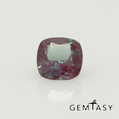 Cut stone - Alexandrite Czochralski (Pulled) lab grown, facet Cushion 5x5mm 0.52ct