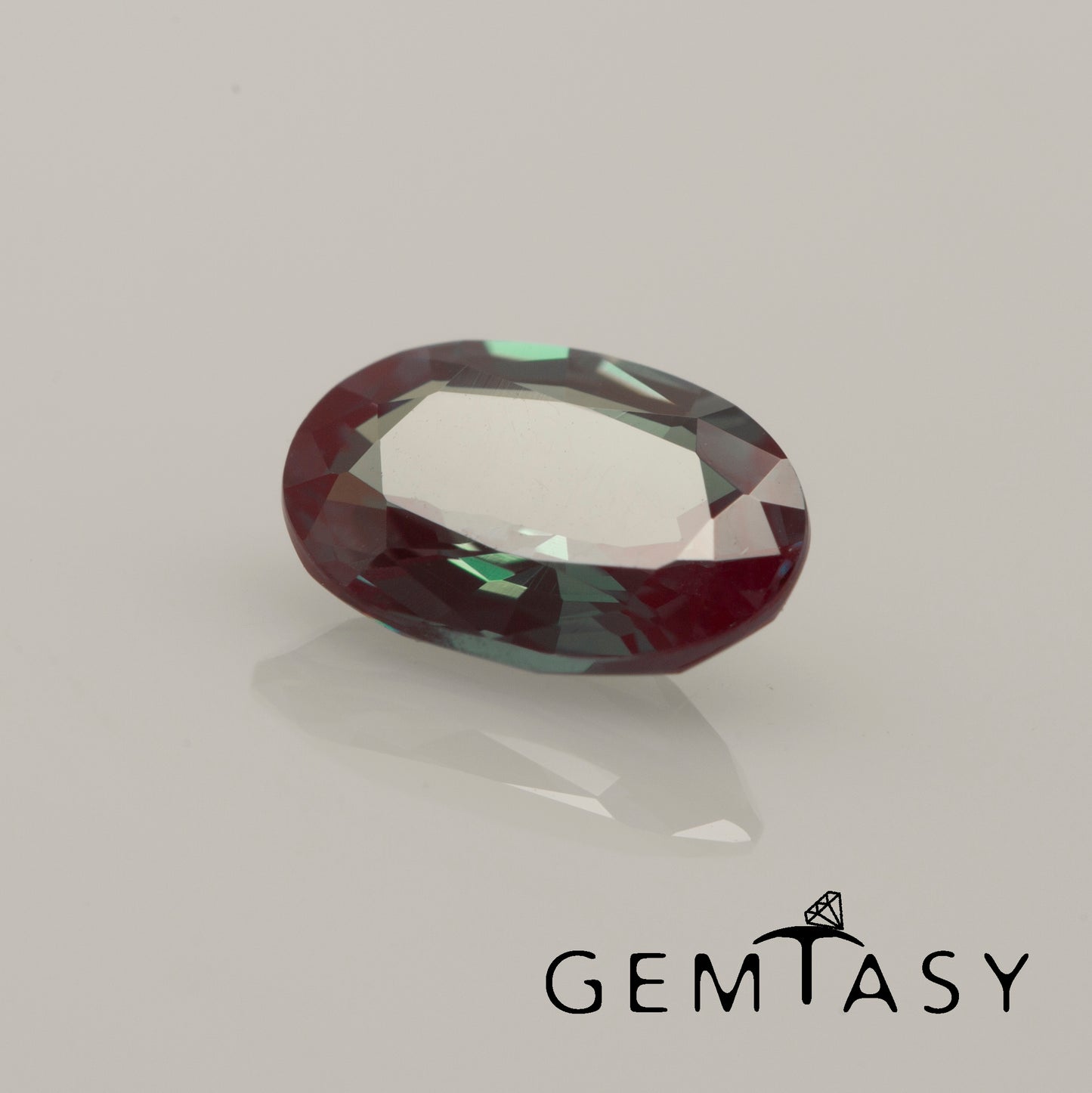 Cut stone - Alexandrite Czochralski (Pulled) lab grown, facet Oval 7x5mm 0.70-.080ct