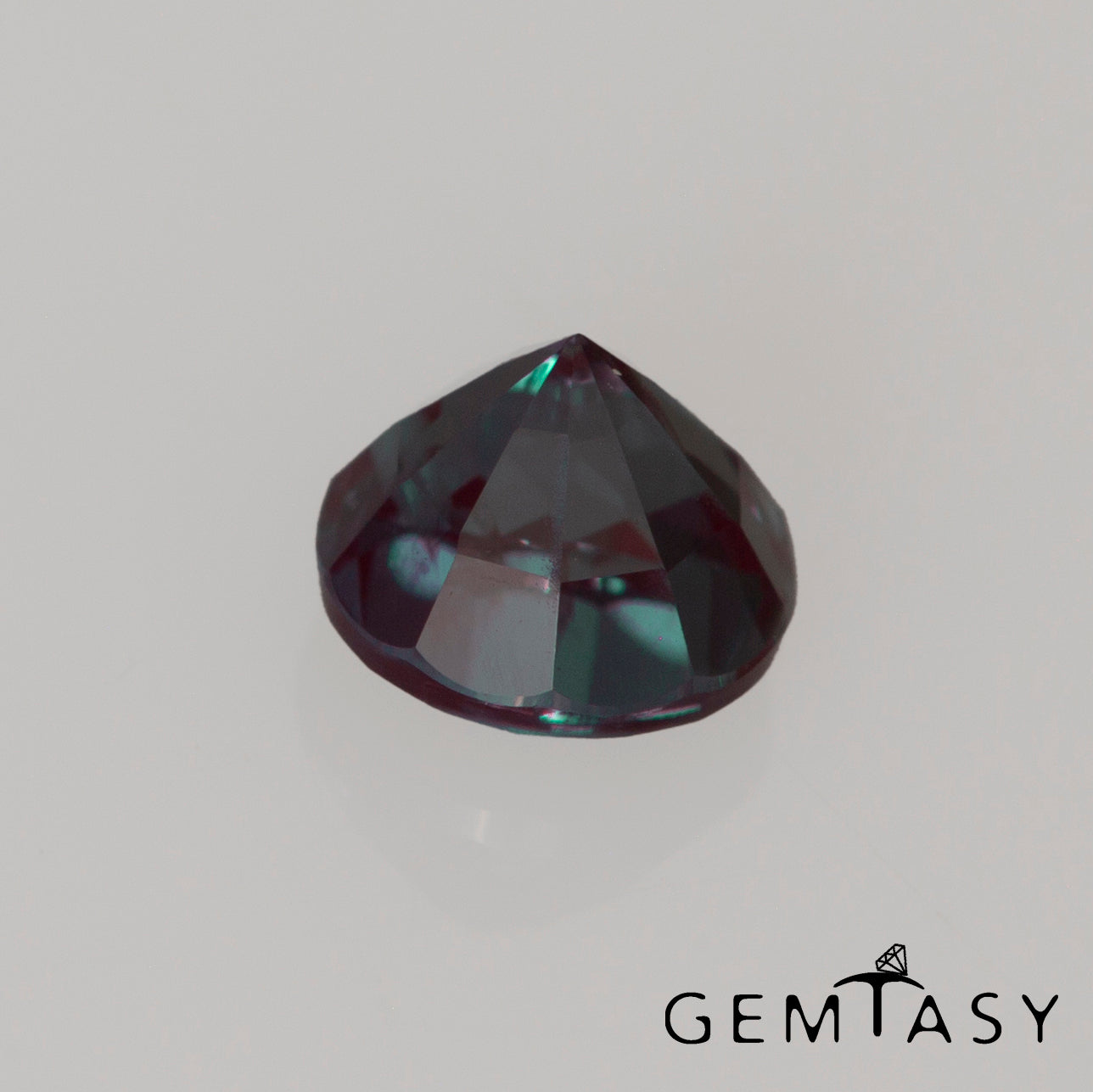 Cut stone - Alexandrite Czochralski (Pulled) lab grown, facet Round 4mm 0.40ct