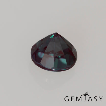 Pierre taillée - Alexandrite Czochralski (Tirée) cultivée en laboratoire, facette Ronde 4mm 0,40ct