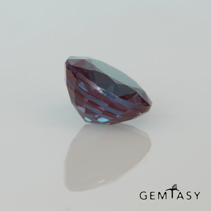 Pierre taillée - Alexandrite Czochralski (Tirée) cultivée en laboratoire, facette Ronde 8,7mm 3,13ct