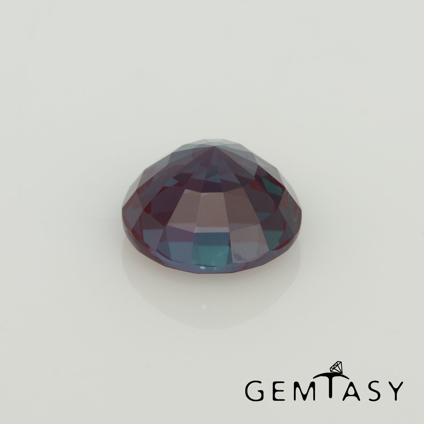 Pierre taillée - Alexandrite Czochralski (Tirée) cultivée en laboratoire, facette Ronde 8,7mm 3,13ct