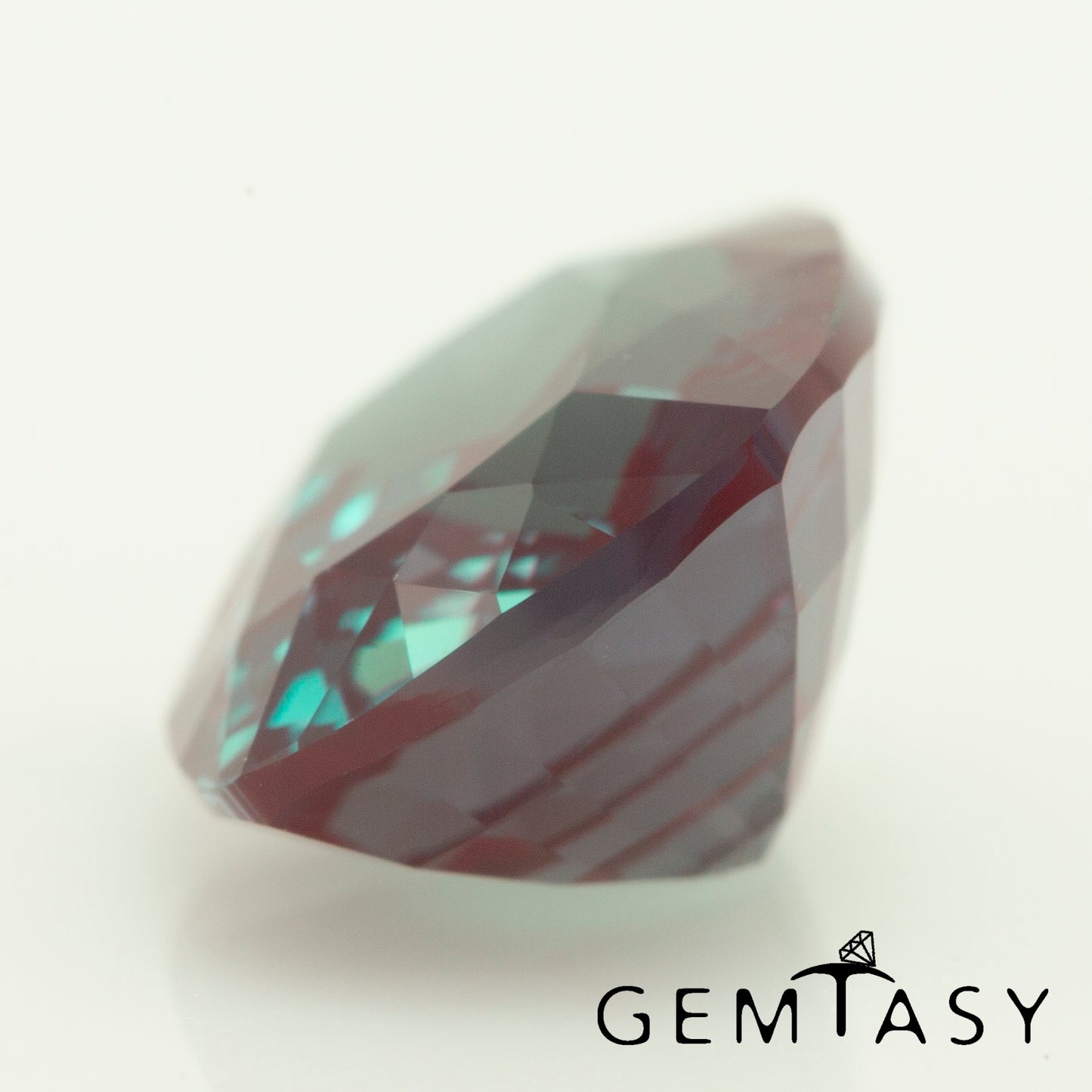 Cut stone - Alexandrite Czochralski (Pulled) lab grown, facet Cushion 10x8mm 3.62-3.97ct