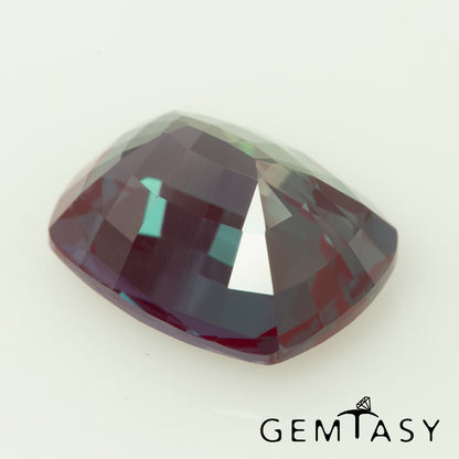 Cut stone - Alexandrite Czochralski (Pulled) lab grown, facet Cushion 10x8mm 3.62-3.97ct