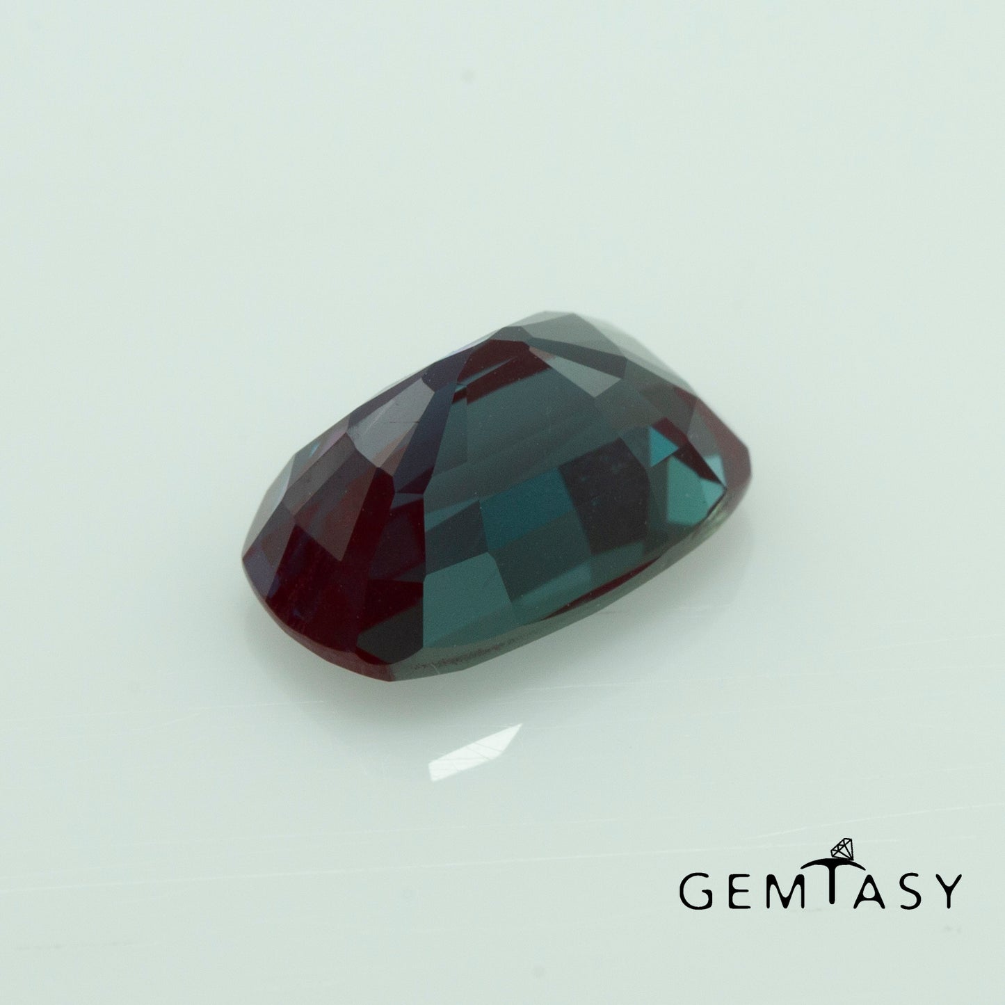 Pierre taillée - Alexandrite Czochralski (Tirée) cultivée en laboratoire, facette Coussin 11x7mm 4.00-4.15ct