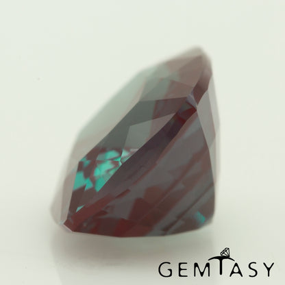 Cut stone - Alexandrite Czochralski (Pulled) lab grown, facet Cushion 11x9mm 5.24-5.72ct