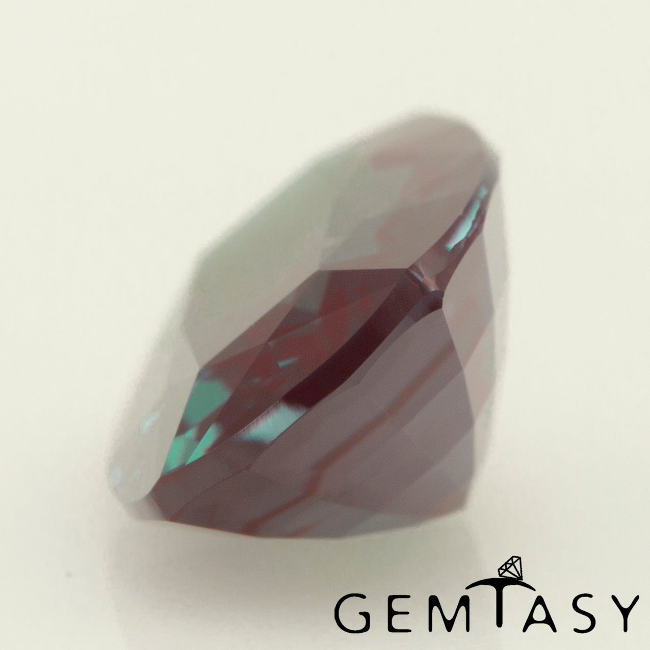 Cut stone - Alexandrite Czochralski (Pulled) lab grown, facet Cushion 12x8mm 3.78-4.02ct