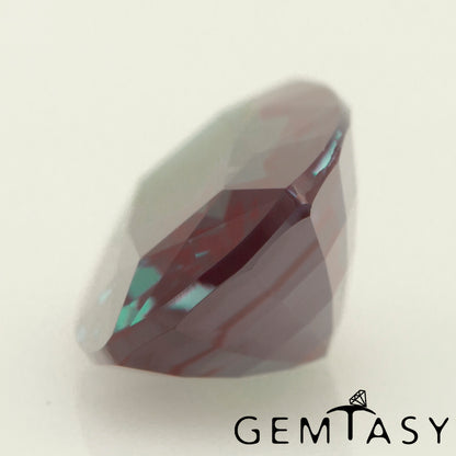 Pierre taillée - Alexandrite Czochralski (Tirée) cultivée en laboratoire, facette Coussin 12x8mm 3,78-4,02ct