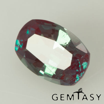 Cut stone - Alexandrite Czochralski (Pulled) lab grown, facet Cushion 6x4mm 0.63ct