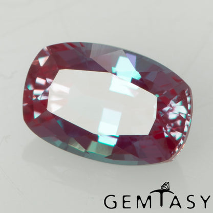Pierre taillée - Alexandrite Czochralski (Tirée) cultivée en laboratoire, facette Coussin 6x4mm 0,51-0,68ct