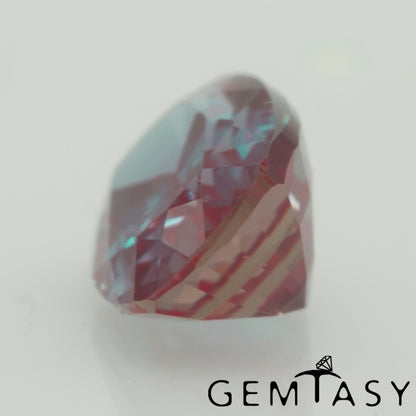 Pierre taillée - Alexandrite Czochralski (Tirée) cultivée en laboratoire, facette Coussin 6x4mm 0,51-0,68ct