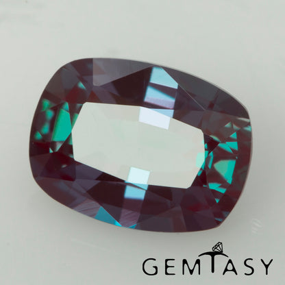 Cut stone - Alexandrite Czochralski (Pulled) lab grown, facet Cushion 7x5mm 0.89-1.09ct