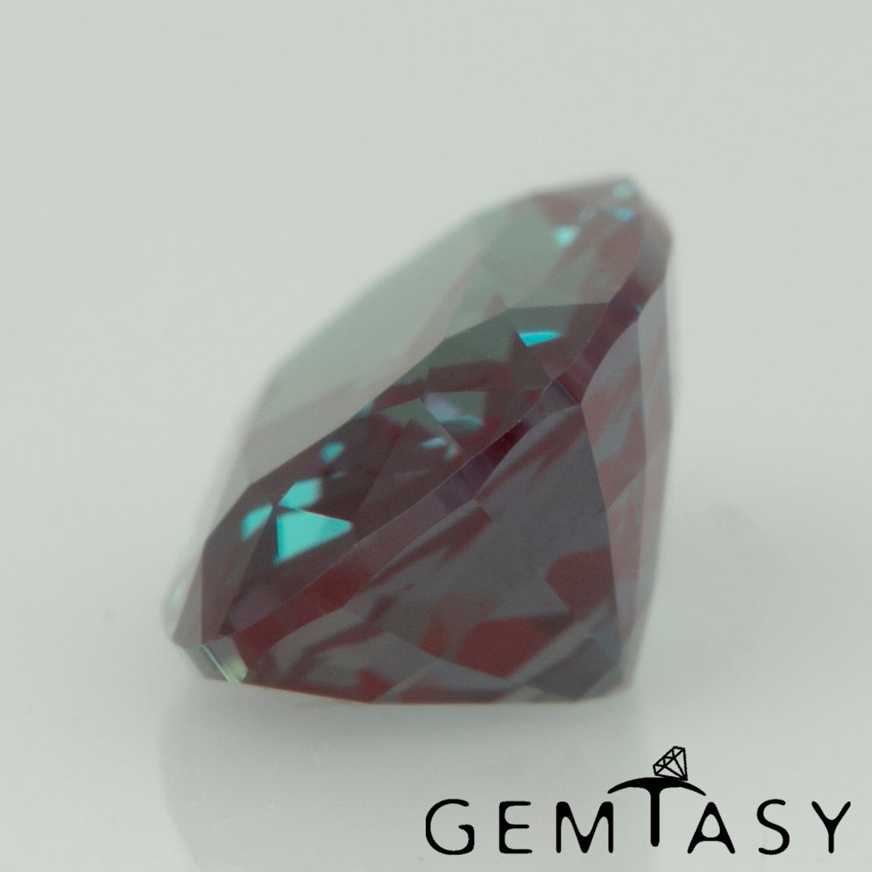 Cut stone - Alexandrite Czochralski (Pulled) lab grown, facet Cushion 7x5mm 0.89-1.09ct