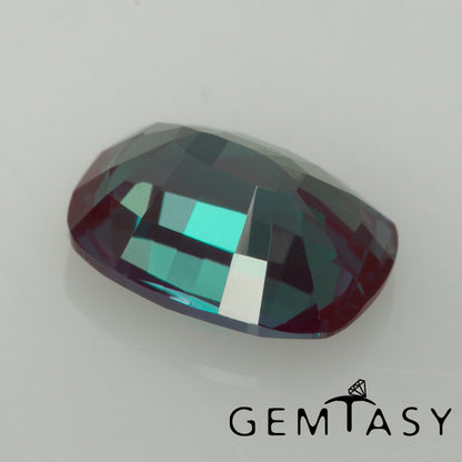 Cut stone - Alexandrite Czochralski (Pulled) lab grown, facet Cushion 7x5mm 0.89-1.09ct