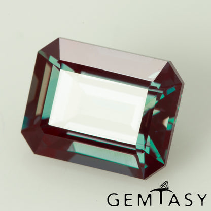 Cut stone - Alexandrite Czochralski (Pulled) lab grown, facet Octagon 10x8mm 4.11-4.53ct