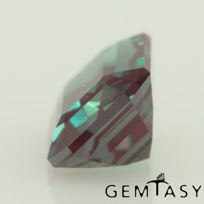 Cut stone - Alexandrite Czochralski (Pulled) lab grown, facet Octagon 6x4mm 0.62-0.74ct