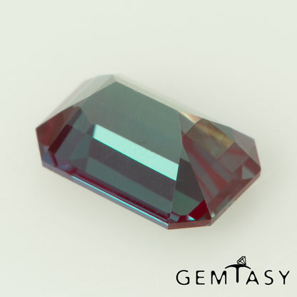 Cut stone - Alexandrite Czochralski (Pulled) lab grown, facet Octagon 6x4mm 0.62-0.74ct