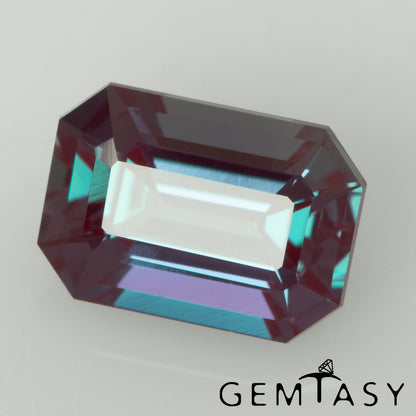 Cut stone - Alexandrite Czochralski (Pulled) lab grown, facet Octagon 7x5mm 0.95-1.17ct