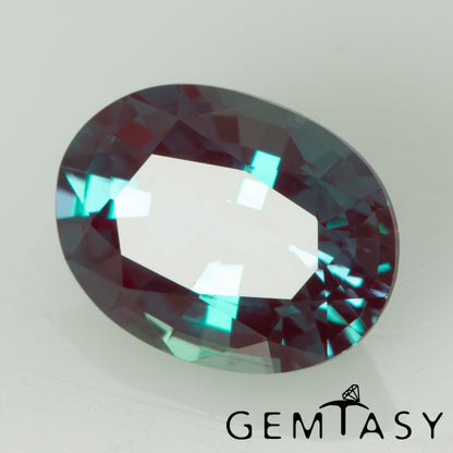 Piedra tallada - Alejandrita Czochralski (Extraída) cultivada en laboratorio, faceta Oval 8 x 6 mm 1,43-1,78ct