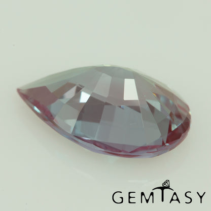 Cut stone - Alexandrite Czochralski (Pulled) lab grown, facet Pear 10.5x7mm 2.21ct