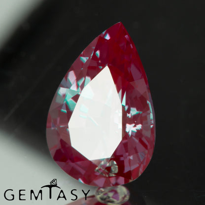 Piedra tallada - Alejandrita Czochralski (Extraída) cultivada en laboratorio, facetada Pera 12x8mm 3,41-3,94ct