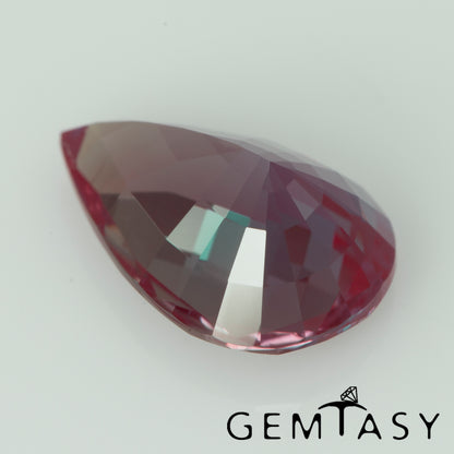 Piedra tallada - Alejandrita Czochralski (Extraída) cultivada en laboratorio, facetada Pera 12x8mm 3,41-3,94ct