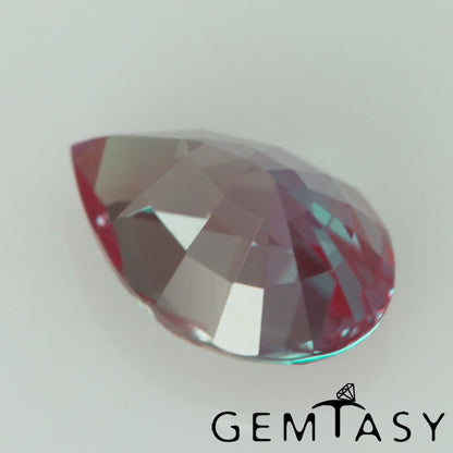 Piedra tallada - Alejandrita Czochralski (Extraída) cultivada en laboratorio, facetada Pera 7x5mm 0,72-0,91ct