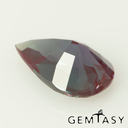 Cut stone - Alexandrite Czochralski (Pulled) lab grown, facet Pear 9x6mm 1.33-1.52ct