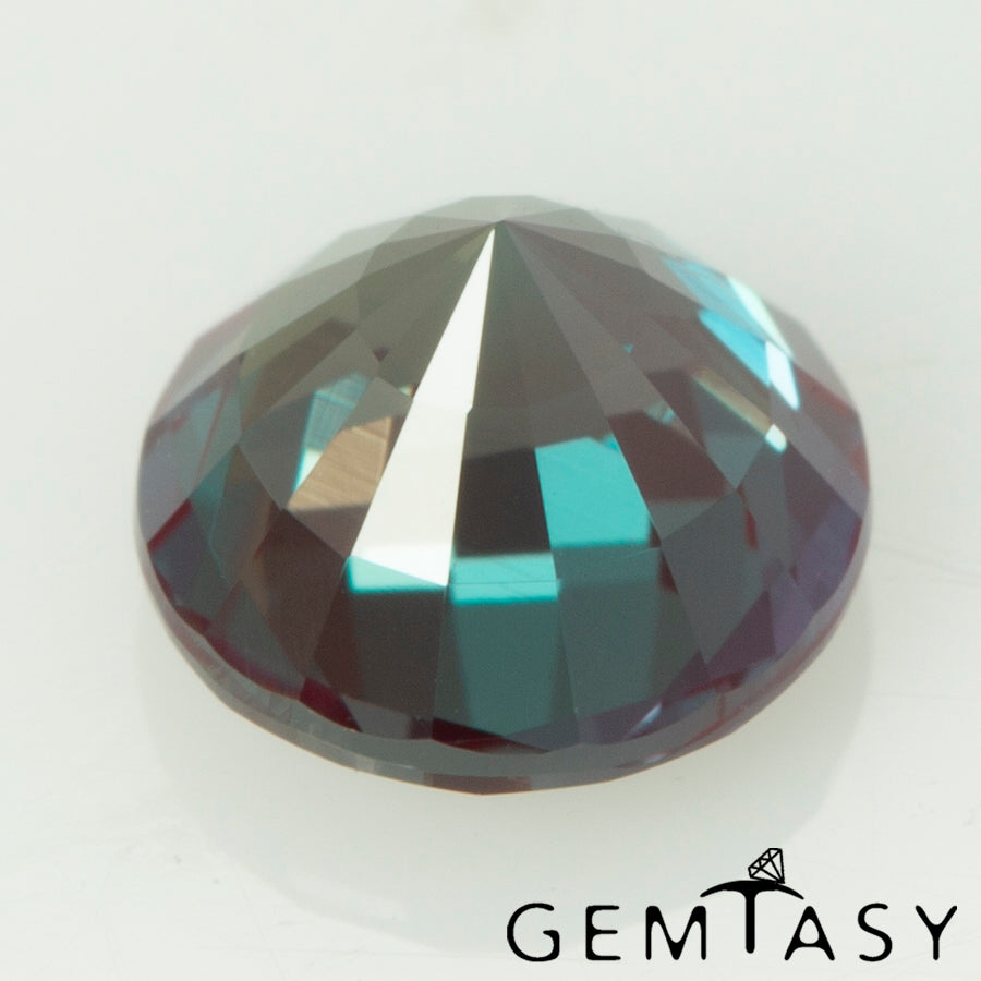 Piedra tallada - Alejandrita Czochralski (Extraída) cultivada en laboratorio, facetada Redonda 5 mm 0,56-0,71 ct