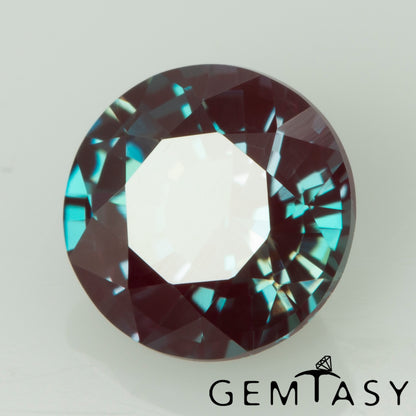 Pierre taillée - Alexandrite Czochralski (tirée) cultivée en laboratoire, facette Ronde 6mm 0,97-1,21ct