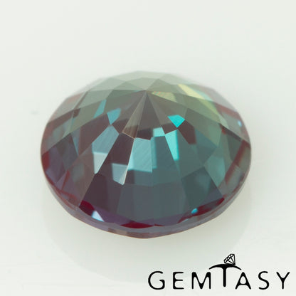 Pierre taillée - Alexandrite Czochralski (tirée) cultivée en laboratoire, facette Ronde 6mm 0,97-1,21ct