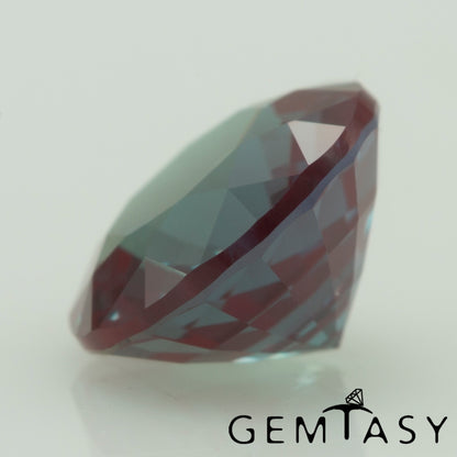 Pierre taillée - Alexandrite Czochralski (tirée) cultivée en laboratoire, facette Ronde 6mm 0,97-1,21ct