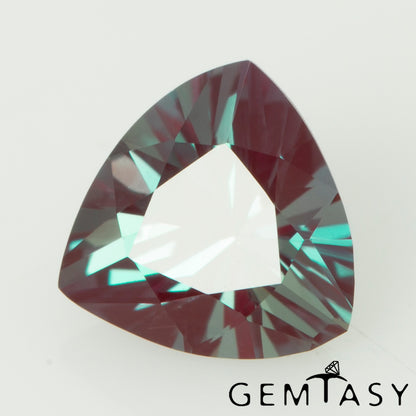 Piedra tallada - Alejandrita Czochralski (Extraída) cultivada en laboratorio, facetada Trillante 6x6x6mm 0,62-0,71ct