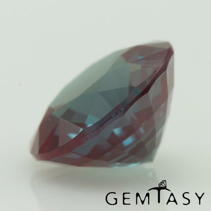 Pierre taillée - Alexandrite Czochralski (tirée) cultivée en laboratoire, facette Ronde 7,5mm 1,92-2,41ct