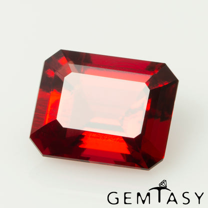 Piedra tallada - Berilo rojo en laboratorio hidrotermal colombiano, facetada Octágono 10x8mm 2,25-2,51ct